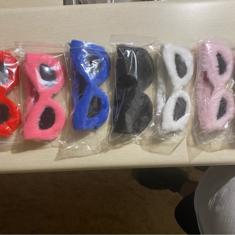 Vibrant Fuzzy Kids Sunglasses Collection